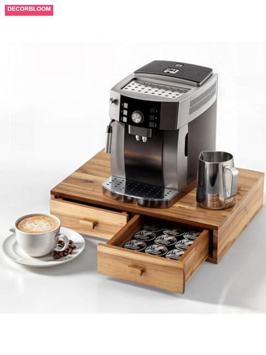 Other - Acacia Wood 30-Pod Coffee Pod Storage Box with Drawers for K-Cup